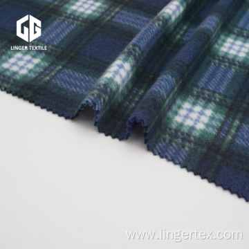 150D Polyester Brushed Fabric Printed With Check Pattern